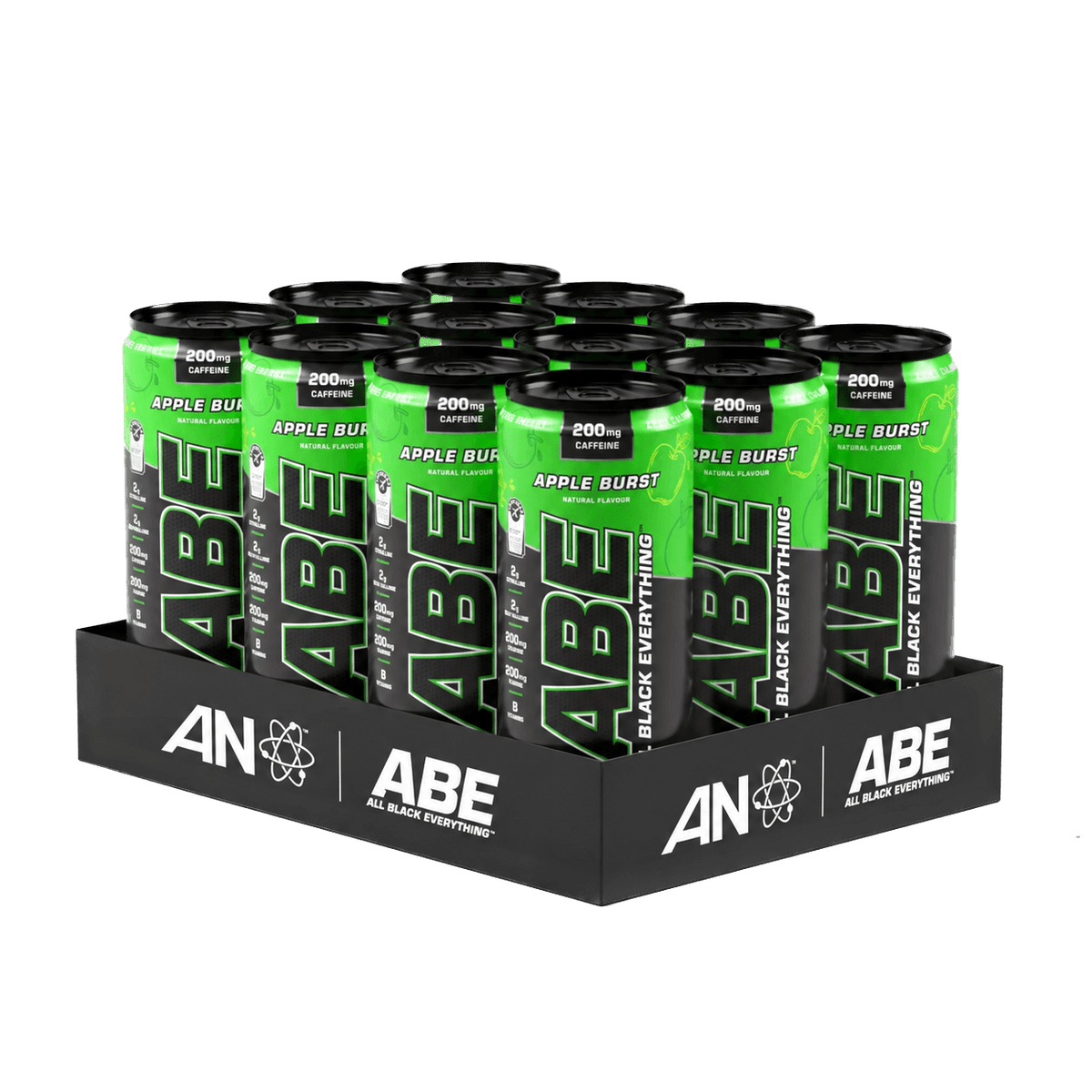 ABE pirms treniņu gāzēts dzēriens ar kofeīnu, bez cukura (330ml x 12)