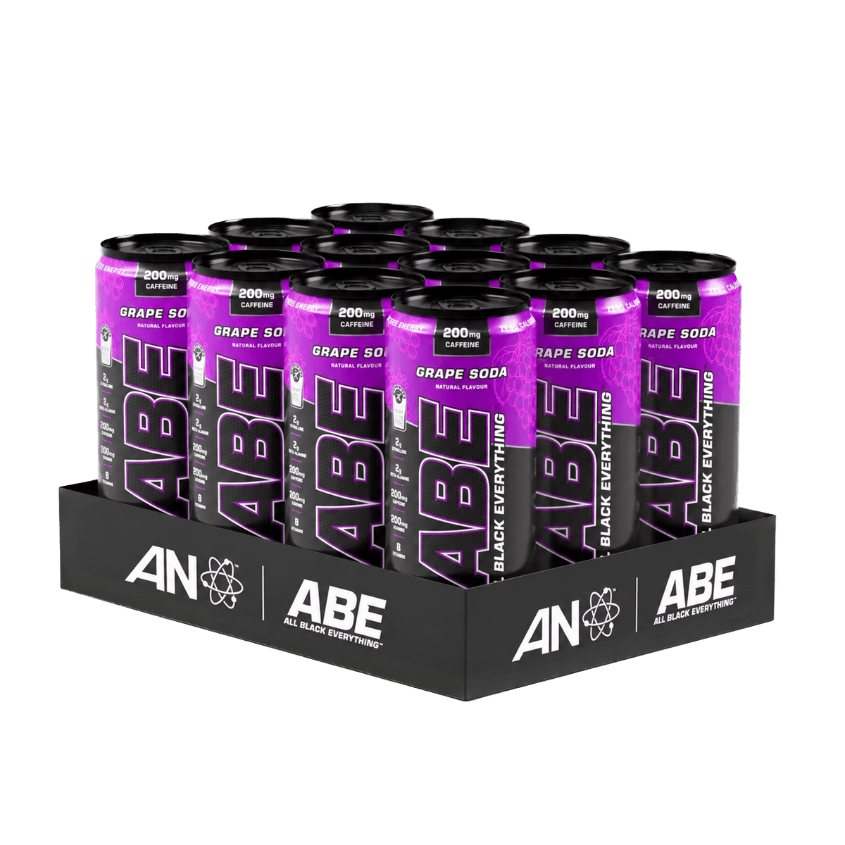 ABE pirms treniņu gāzēts dzēriens ar kofeīnu, bez cukura (330ml x 12)