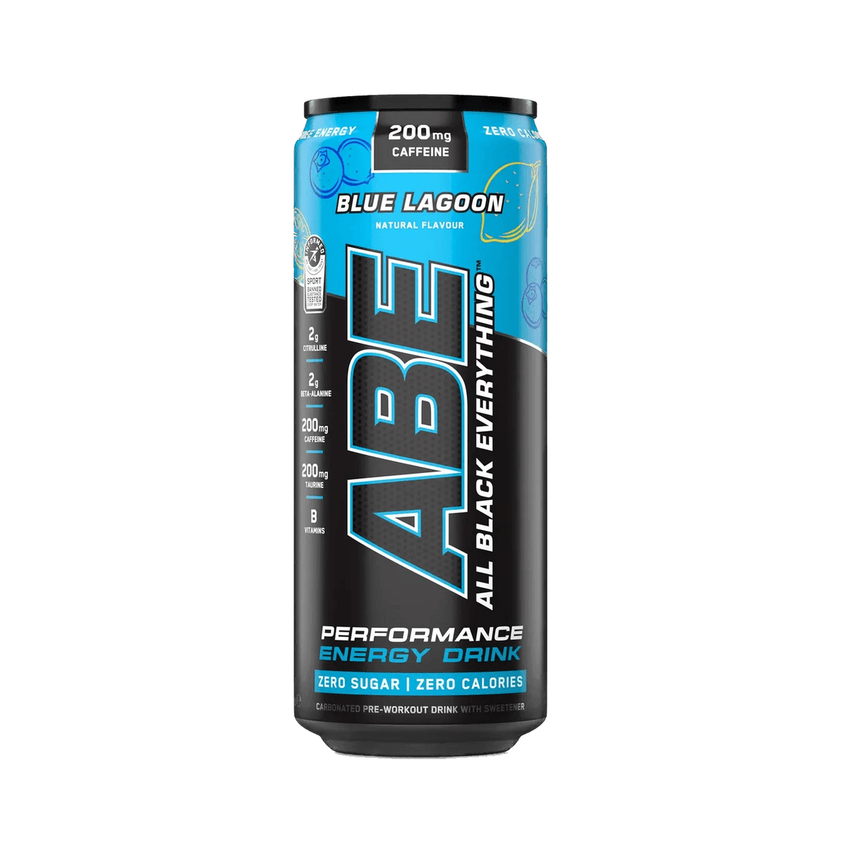 ABE pirms treniņu (pre-workout) gāzēts dzēriens ar kofeīnu, bez cukura no Applied Nutrition (330ml)