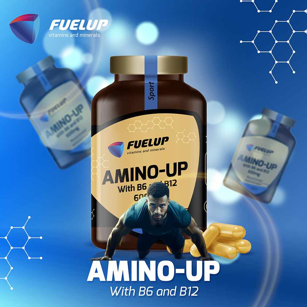 Aminoskābju komplekss ar B6 un B12 vitamīniem spēkam un muskuļu tonusam (240 kapsulas)
