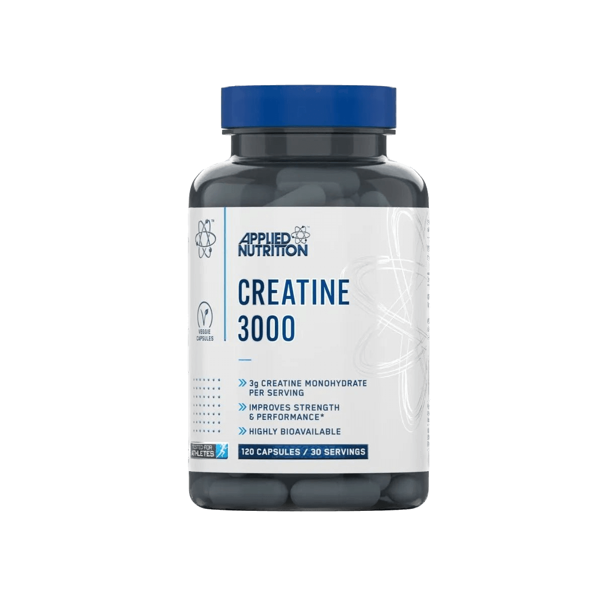 Kreatīna monohidrāts 3g (120 kapsulas) no Applied Nutrition