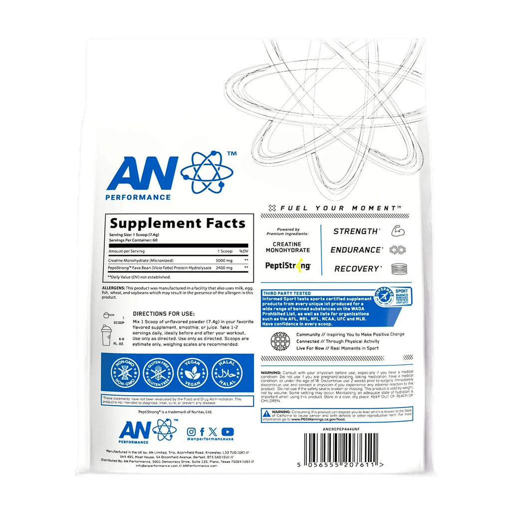 Kreatīna monohidrāts + peptīdi ( bez garšas) 444g Applied Nutrition