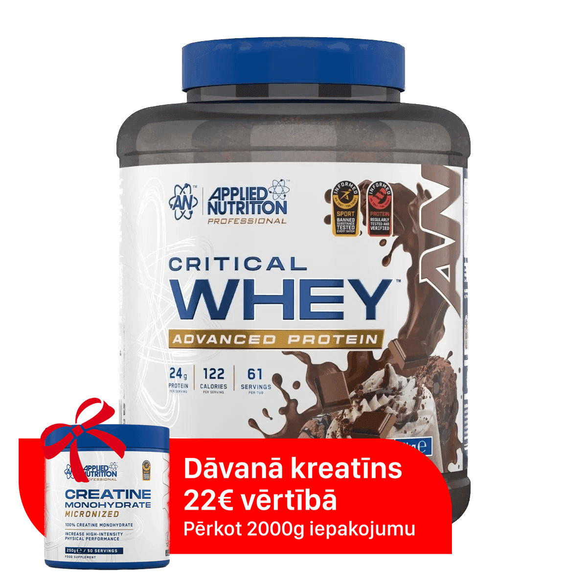 Augstas kvalitātes sūkalu olbaltumvielu maisījums (hidrolizēts, izolāts, koncentrāts) Applied Nutrition