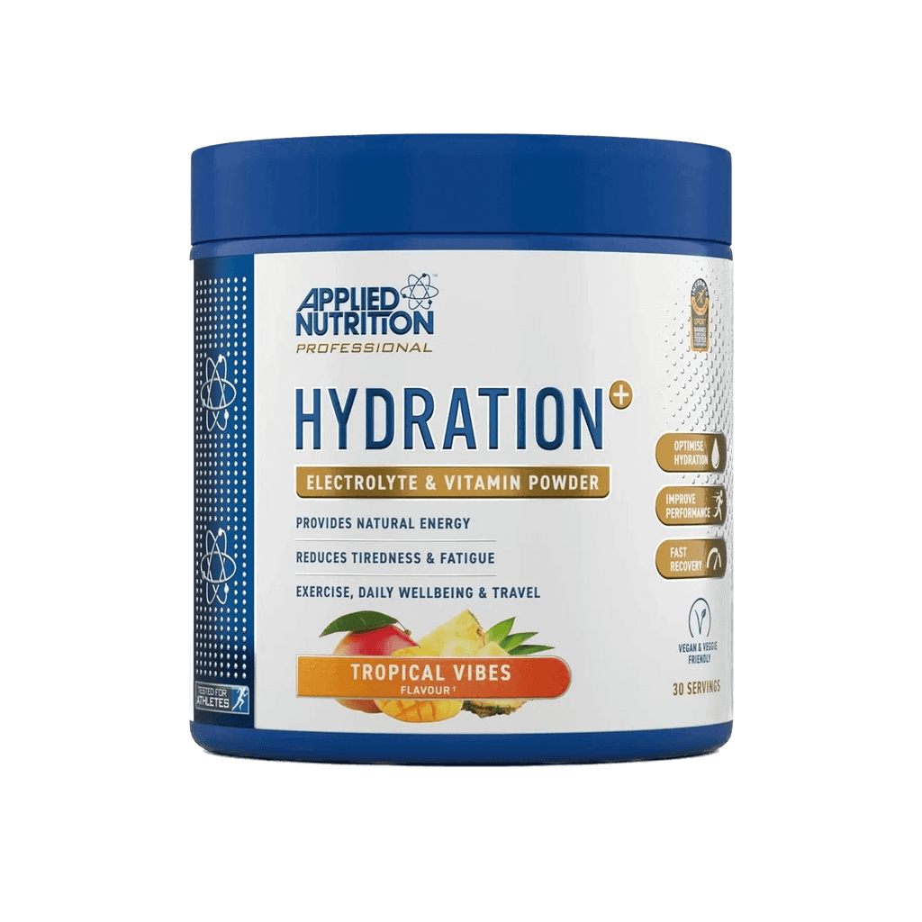 Hydration+ funkcionāls elektrolītu un vitamīnu pulveris ātrai šķidruma līdzsvara atjaunošanai no Applied Nutrition