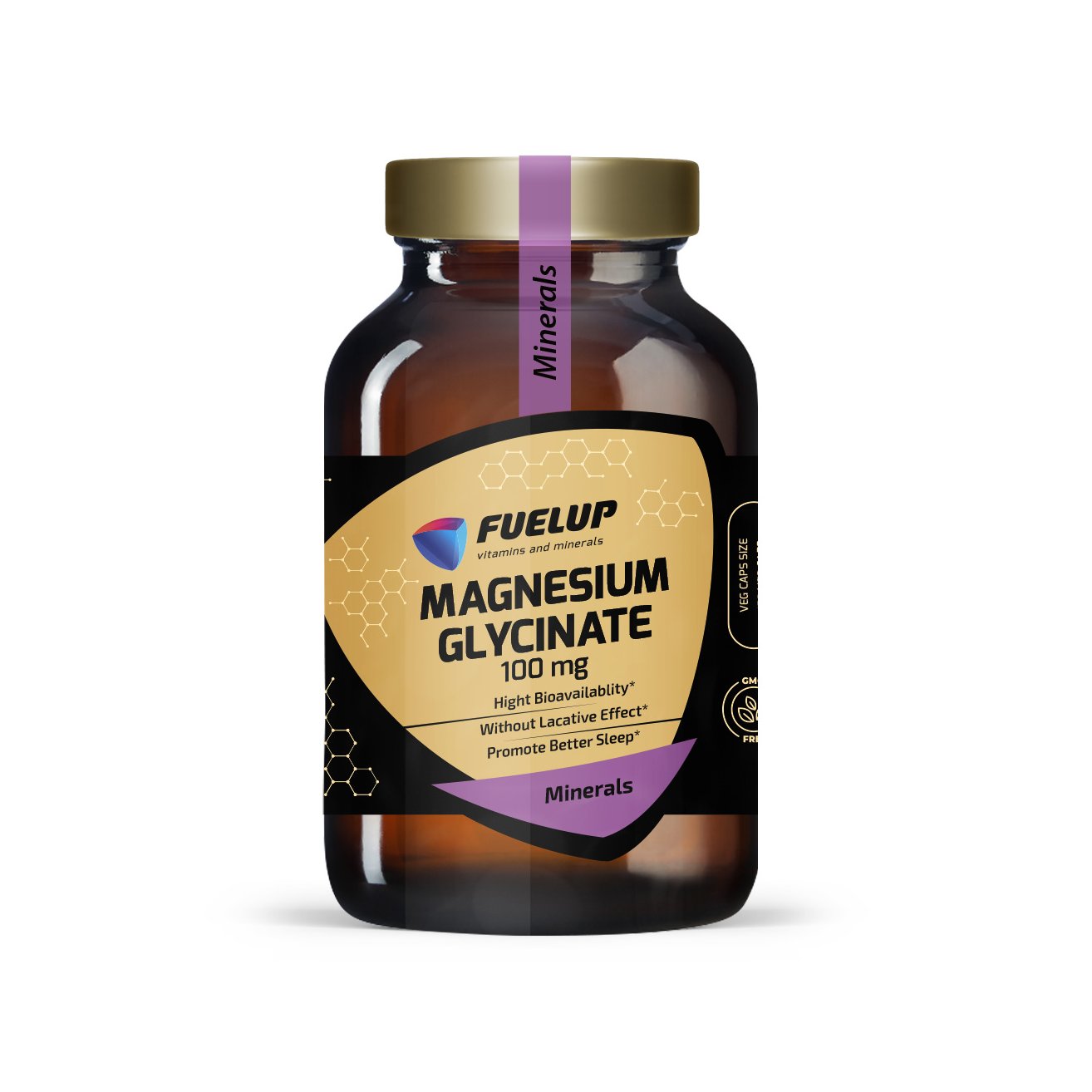 Magnija glicināts (bisglicināts) spriedzes, muskuļu un krampju profilaksei 100mg (120 kapsulas)