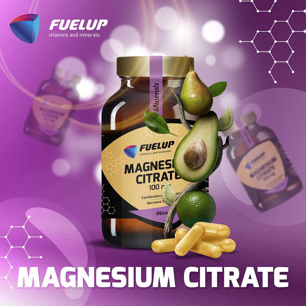 Magnija citrāts 100mg nervu un sirds veselības atbalstam (120 tabletes)