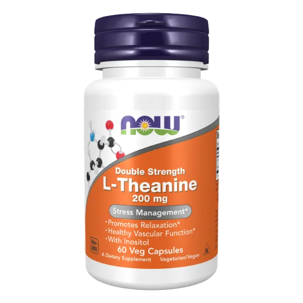 L-Teanīns 200mg nervu atbalstam ar Inozitolu (60/90/120 vege kapsulas)