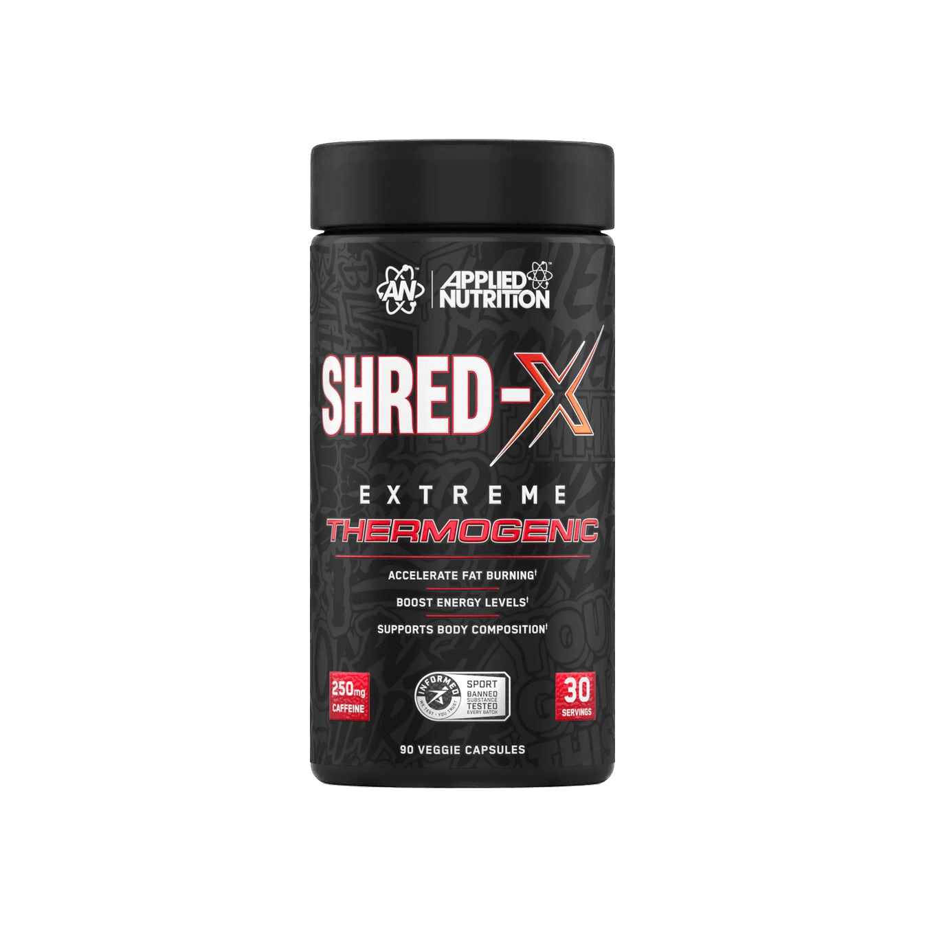 Shred-X termogēns tauku dedzināšanas uztura bagātinātājs (90 kapsulas) no Applied Nutrition