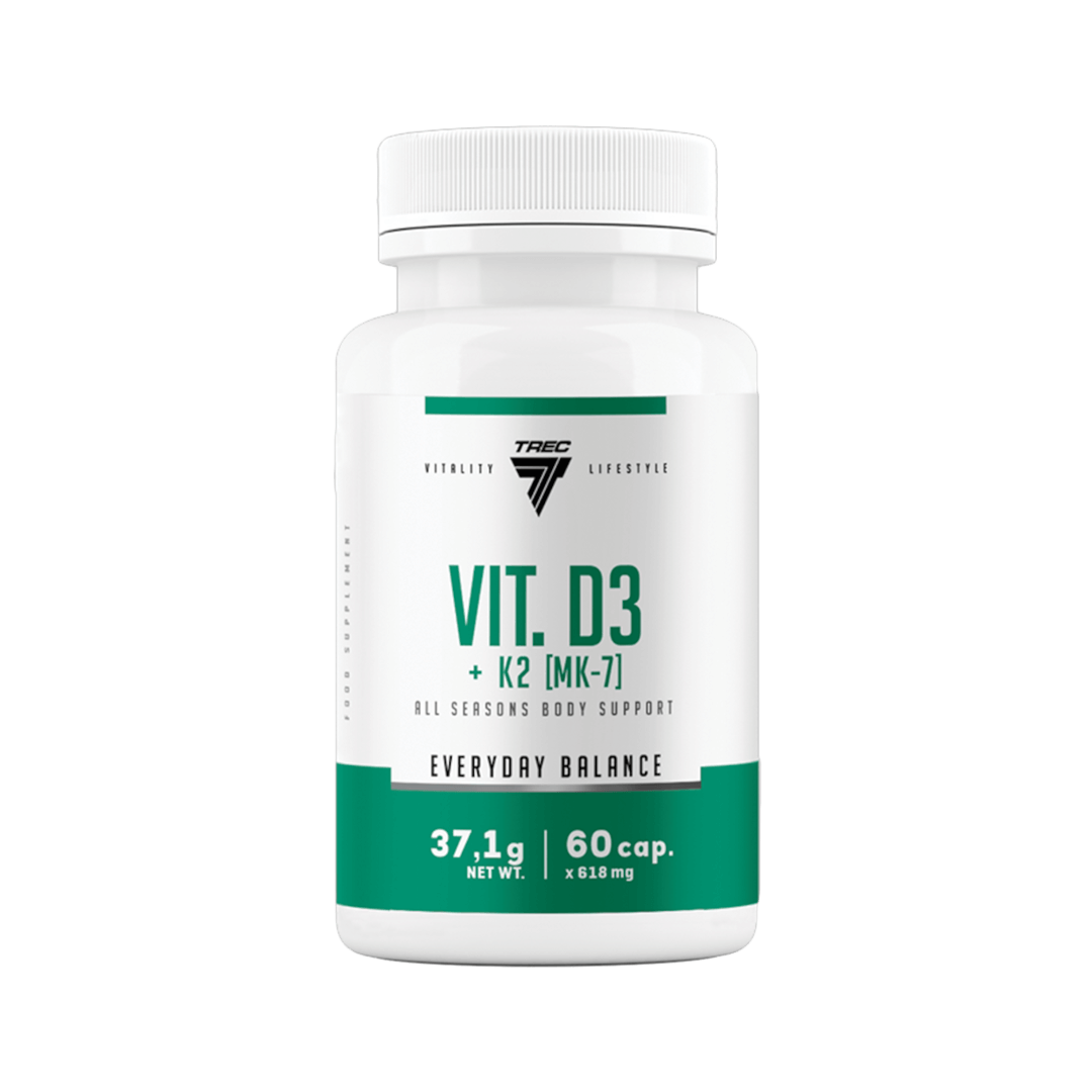D3+K2 vitamīni (MK-7) (60 kapsulas) TREC Vitality