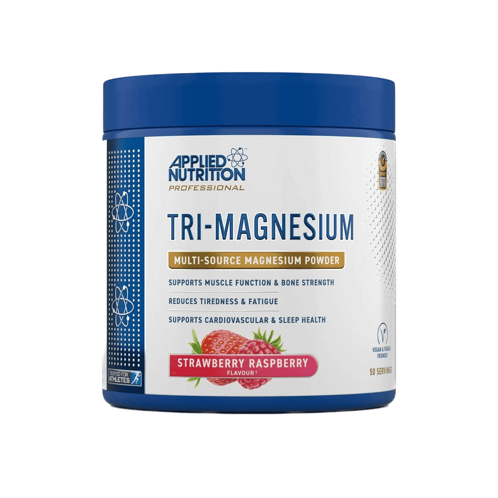 Trīs bioloģiski augsti pieejamu magnija formu pulveris (taurāts, citrāts un bisglicināts) no Applied Nutrition