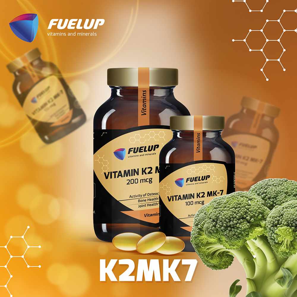 K2 (MK-7) vitamīns 100mcg stipriem kauliem un sirdij