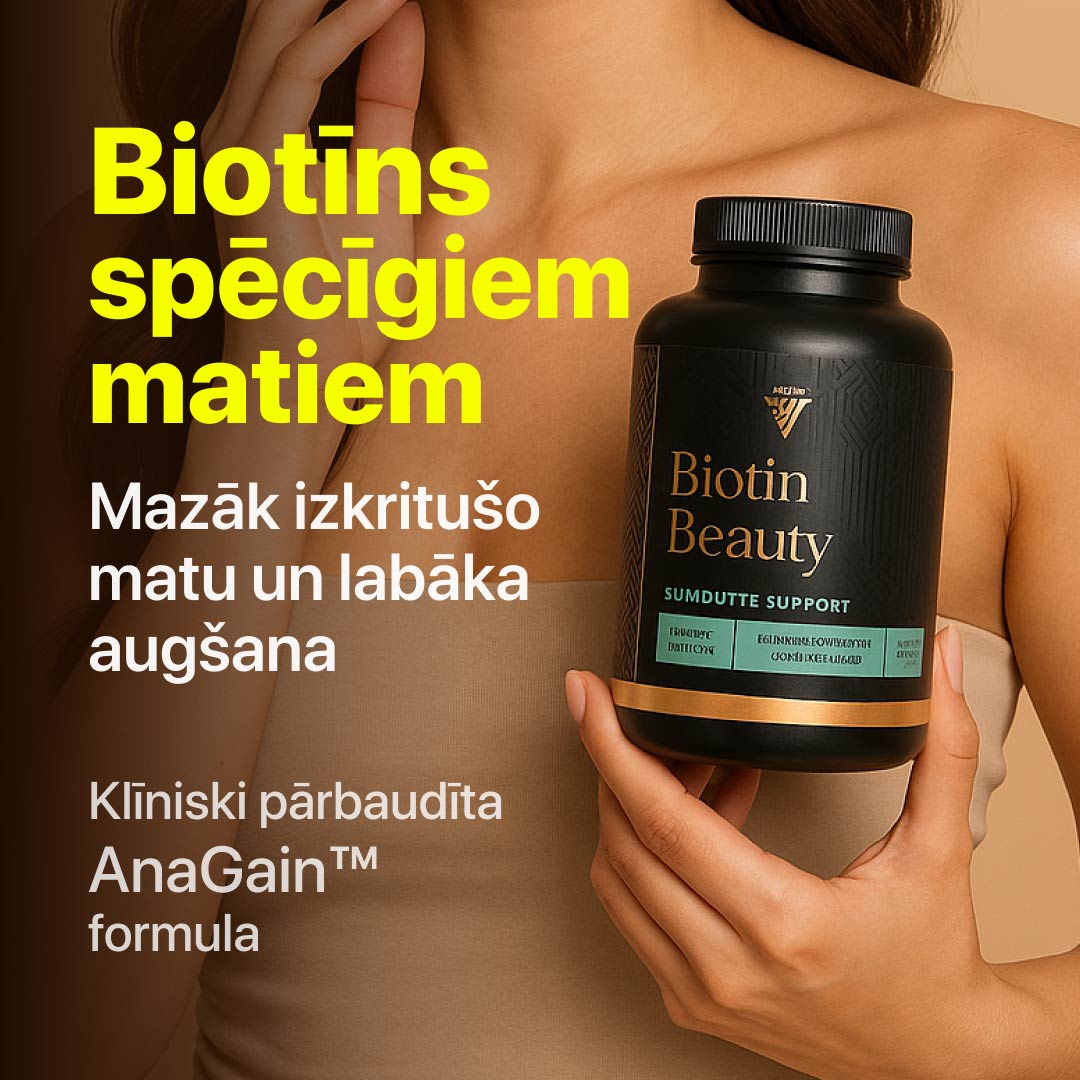 Uztura bagātinātājs matiem un ādai ar biotīnu (90 kapsulas) TBL