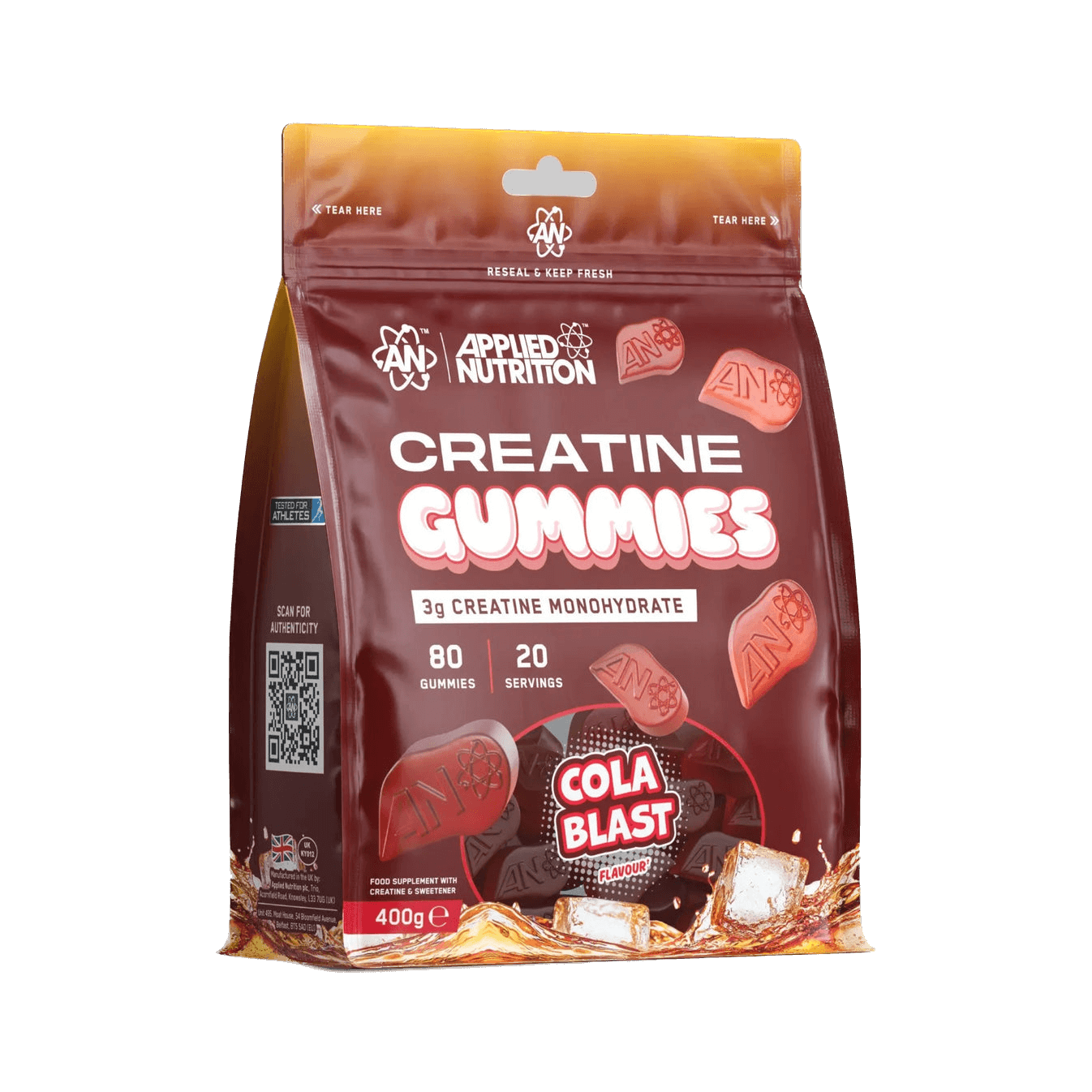 Kreatīna monohidrāta pastilas (creatine gummies) Applied Nutrition