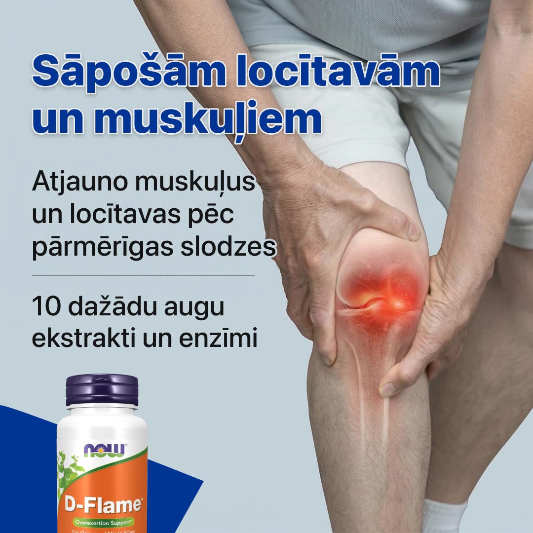 Augu ekstraktu komplekss (D-Flame™) muskuļu un locītavu atbalstam pēc pārmērīgas slodzes