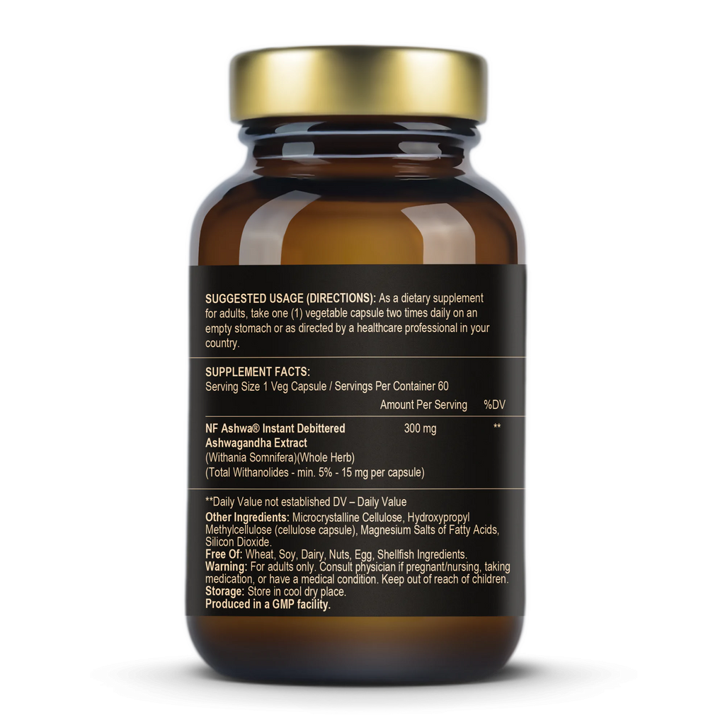 Ašvaganda 300mg stresa noturībai un nervu sistēmas atbalstam (60 kapsulas)