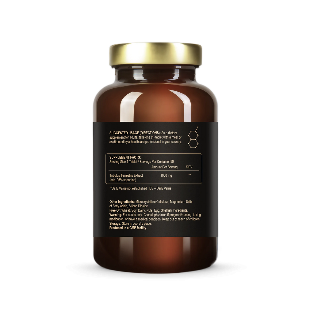 Tribulus Terrestris (skrajlapu gurnene) 1000mg vīriešu libido un fiziskajai izturībai (90 tabletes)