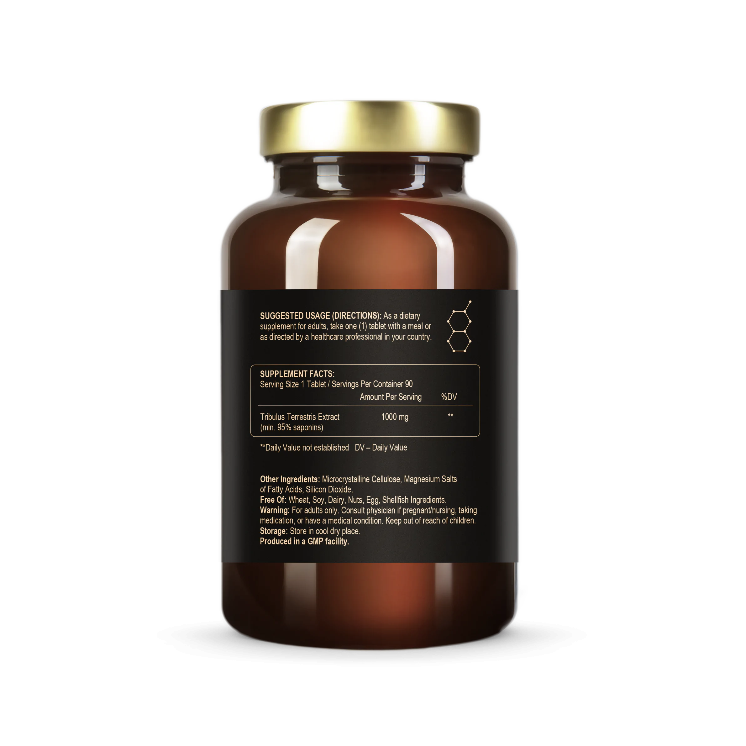 Tribulus Terrestris (skrajlapu gurnene) 1000mg vīriešu libido un fiziskajai izturībai (90 tabletes)
