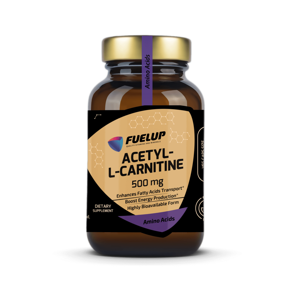 Acetil-L-karnitīns (ALCAR) 500mg enerģijai, smadzeņu dabrībai un fiziskai veiktspējai