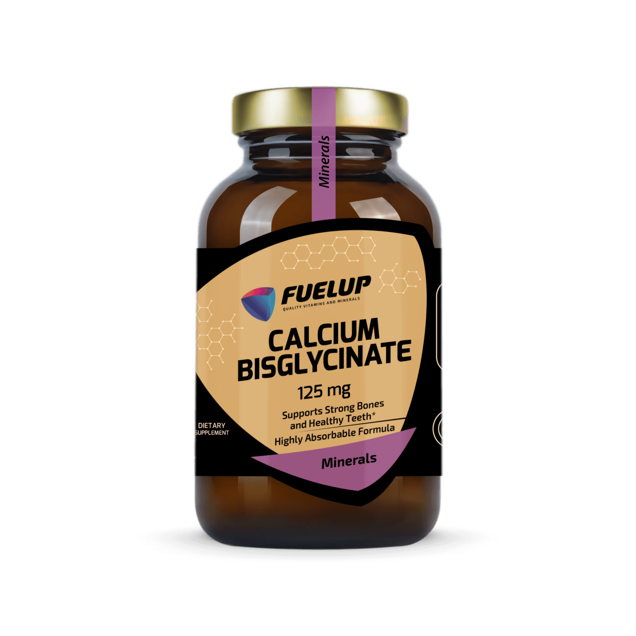 Kalcija bisglicināts 125mg kaulu un zobu atbalstam (120 kapsulas)