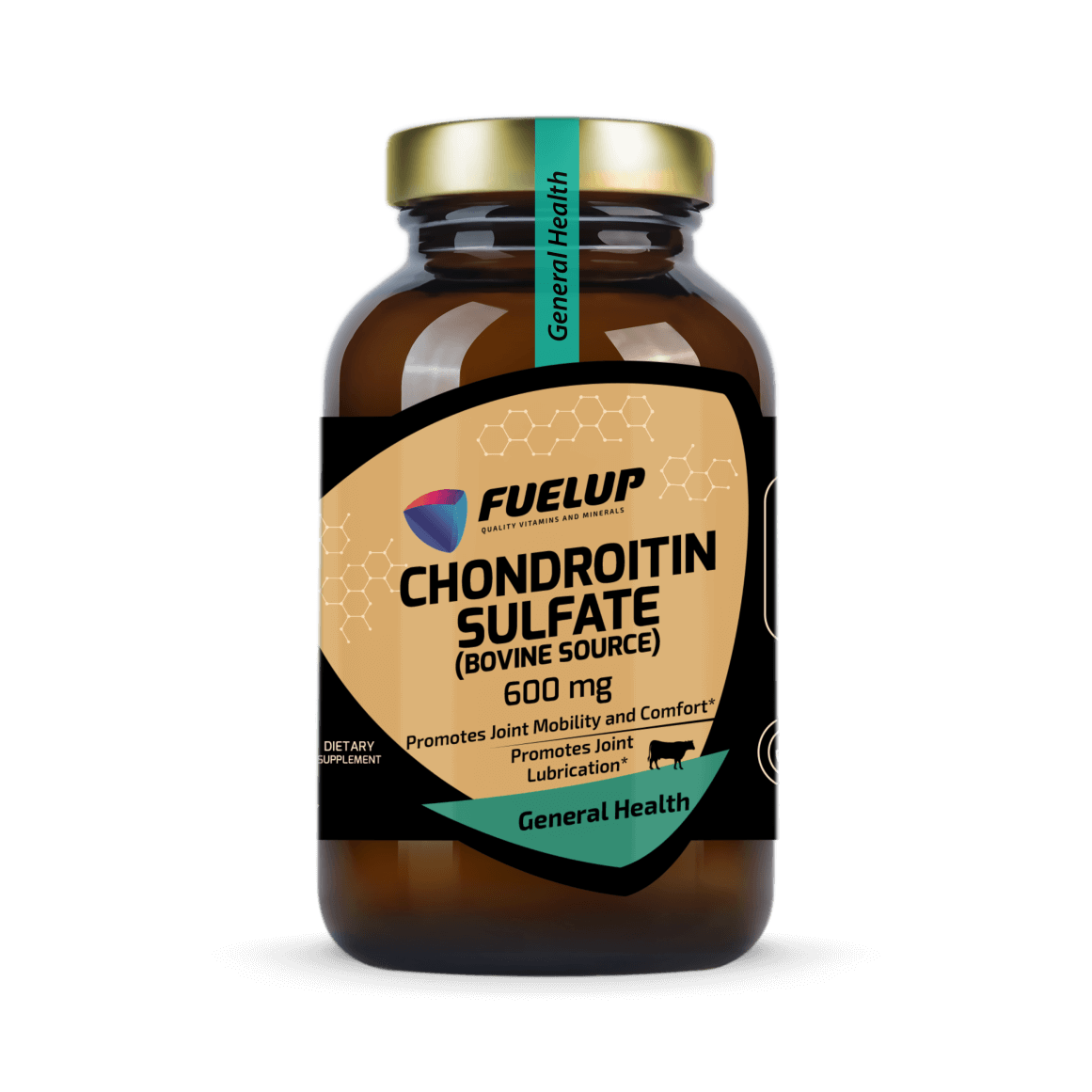 Hondroitīna sulfāts (no liellopa) 600mg skrimšļu un locītavu atbalstam (120 kapsulas)