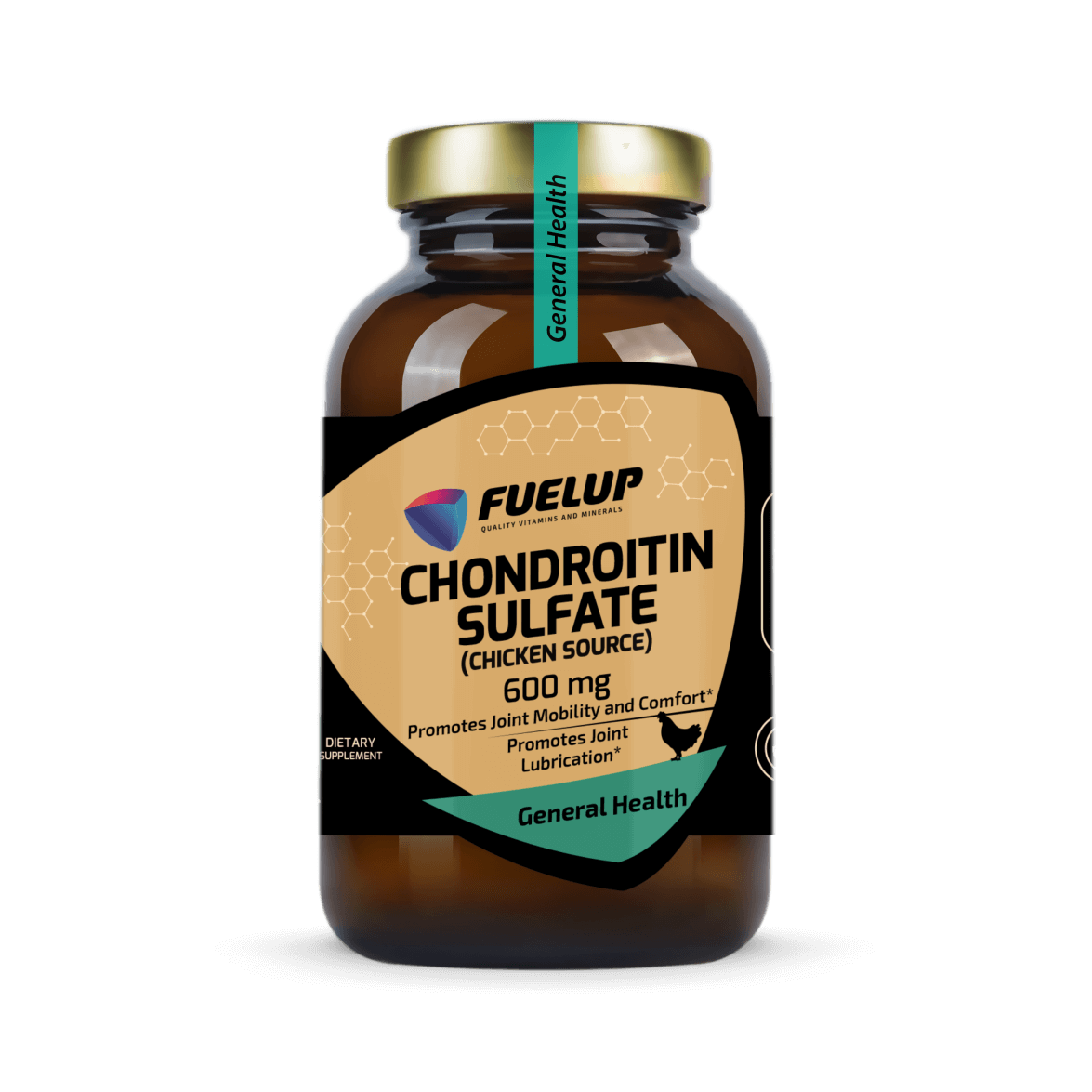 Hondroitīna sulfāts (no vistas) 600mg skrimšļu elastībai un locītavu kustīgumam (120 kapsulas)