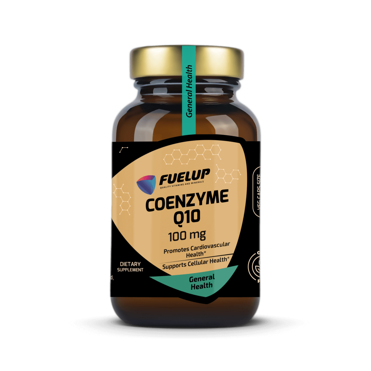 Koenzīms Q10 100mg efektīvai uzturvielu pārvēršanai enerģijā (100 kapsulas)