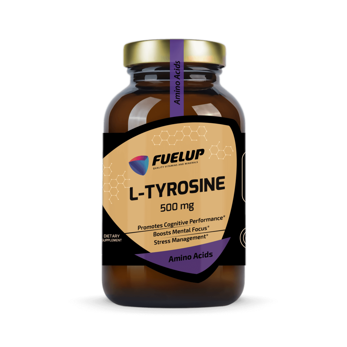 L-Tirozīns 500mg stresa, garīgās slodzes, noguruma un koncentrēšanās problēmām (120 kapsulas)