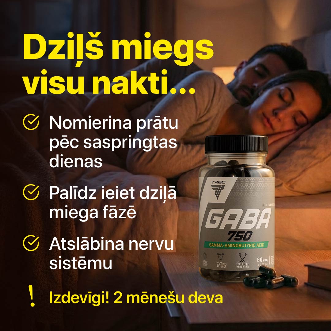 Gaba 750 miegam un nervu sistēmai (60 kapsulas) TREC Core