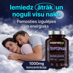 L-Triptofāns (90 kapsulas) relaksācijai un miega kvalitātei