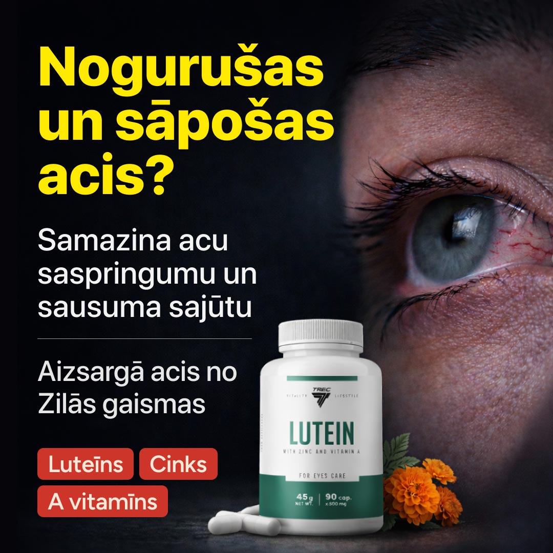 Luteīns ar cinku un A vitamīnu redzes veselībai (90 kap.) Trec Vitality Lifestyle