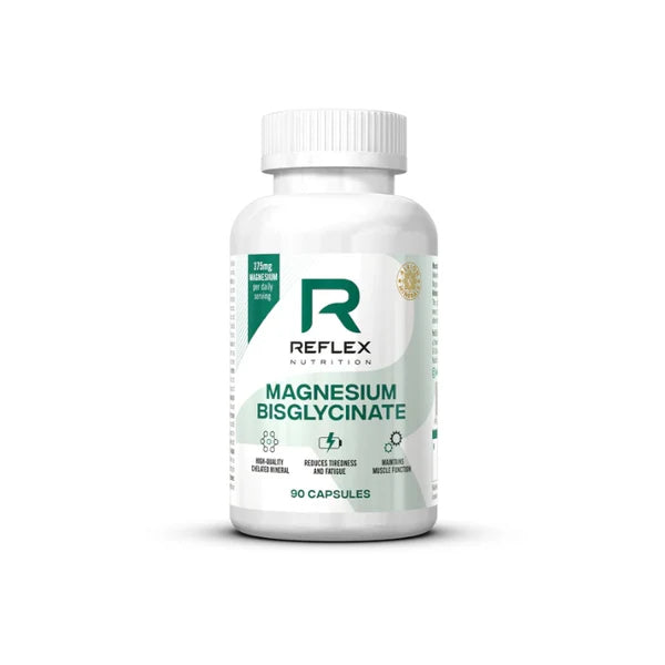 Magnija Bisglicināts – spēcīgs atbalsts muskuļiem un nervu sistēmai (90 kapsulas) Reflex Nutrition