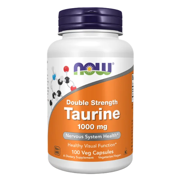 Taurīns 1000mg, Dubultās stiprības (100/250 vege kapsulas)