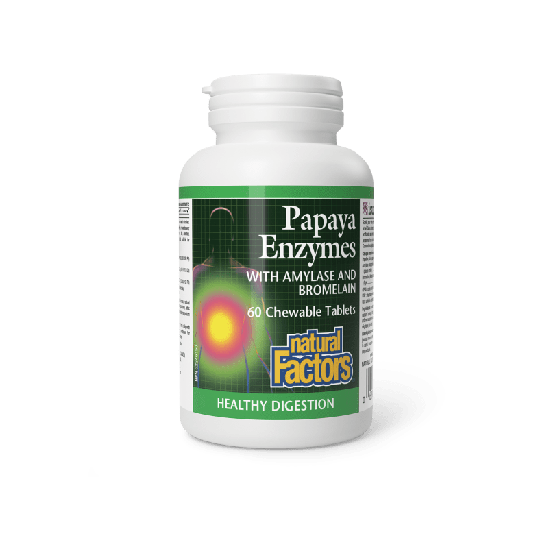 Papaijas fermenti ar amilāzi un bromelaīnu efektīvākam gremošanas procesam (60 košļājamas kapsulas)