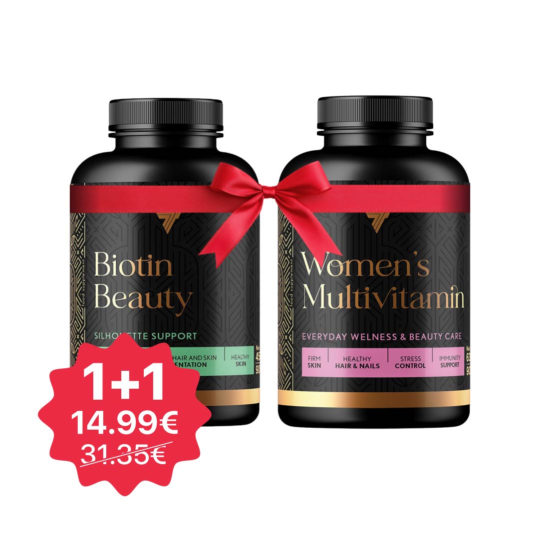 Komplekts biotīns + multivitamīni sievietēm ar 50% atlaidi!
