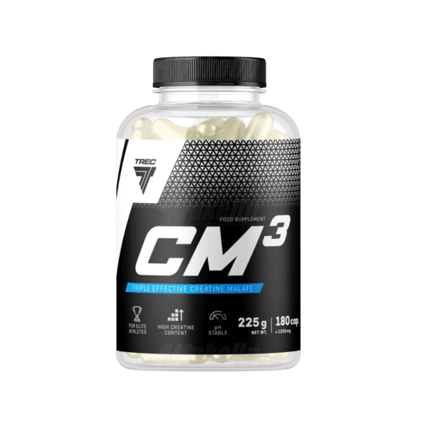Tri-kreatīna malāts CM3 (180 kapsulas) TREC Core