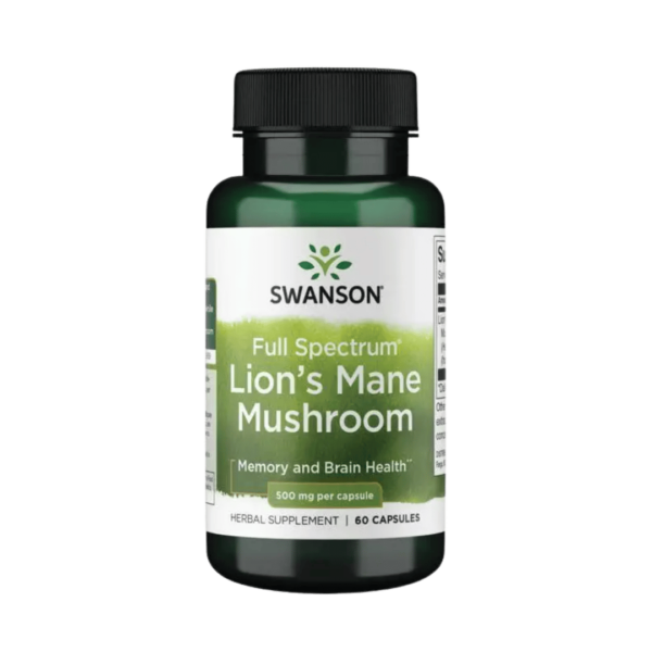 Ežu Dižadatene (Lion's Mane Mushroom) (60 kapsulas) Swanson